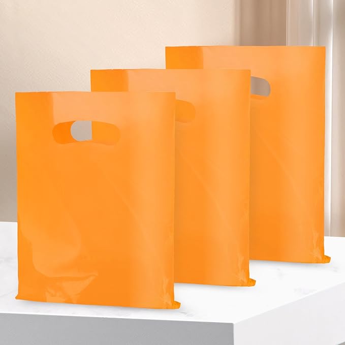 Orange 100 PCS Small Gift Bags, Treat Retail Pouches - Image 6