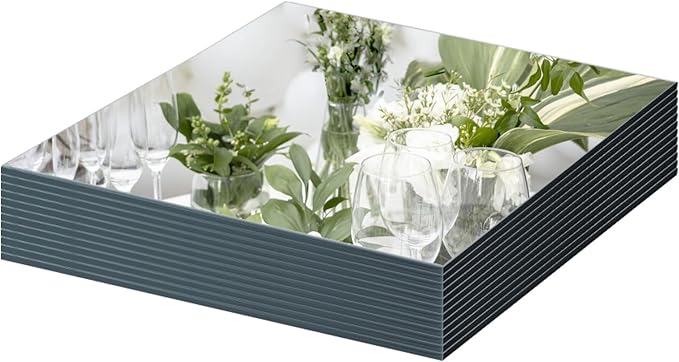 12" Square Mirror Centerpieces, 2mm Glass Mirror Plates, Mirror Tray, by Mymonfif