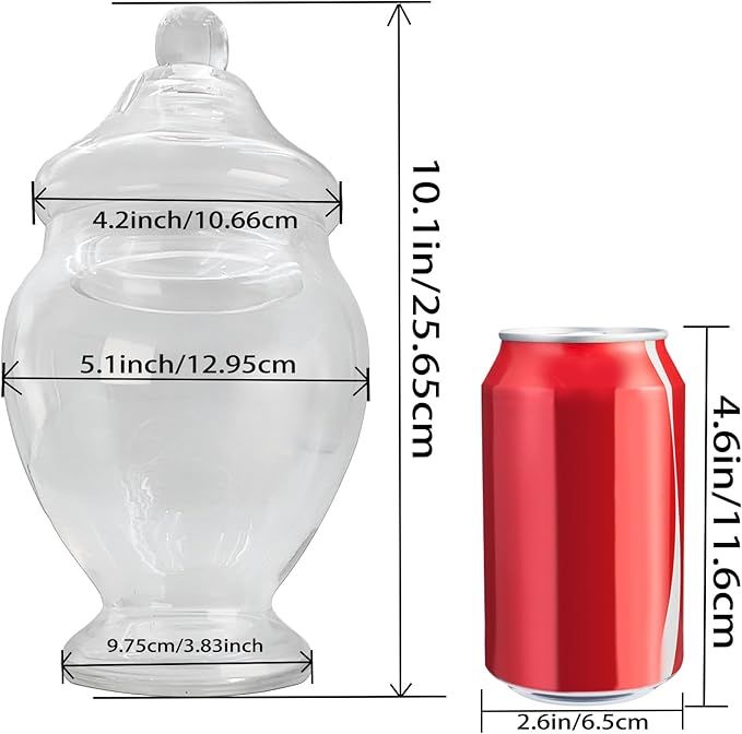 Glass Apothecary Jars 45 Ounce Decorative Candy Cookie Jars ，Clear Elegant - Image 6
