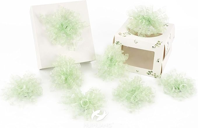 HUIHUANG Curly Bows for Gift Wrapping Sage Green Gift Bows 5 inch x 8 Counts - Image 4