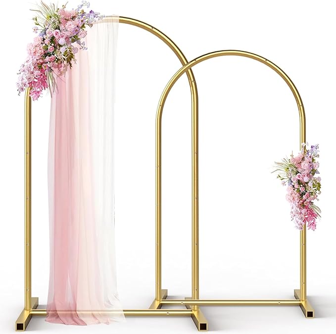 Gold Metal Arch Backdrop Stand Set of 2 by KosydownBasic