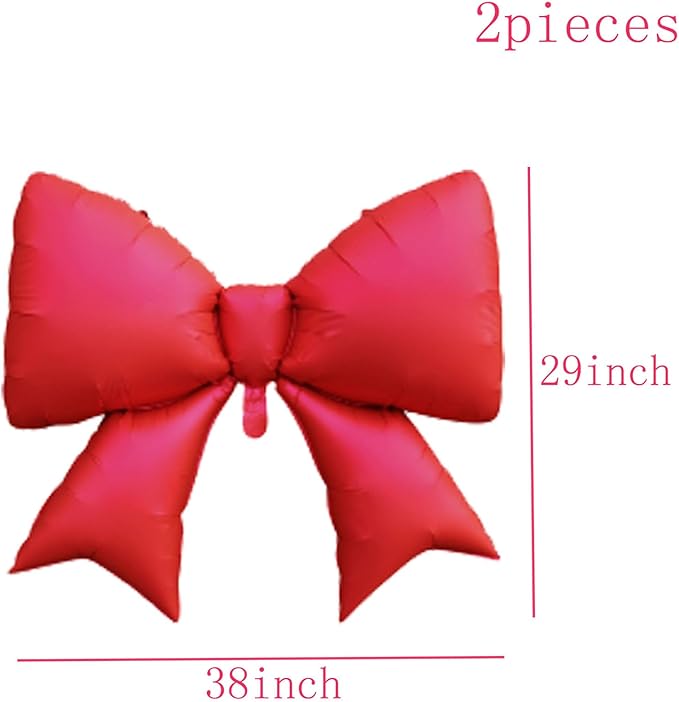 36 Inches Bow Foil Balloon Huge Bowtie Red Balloon - Image 2