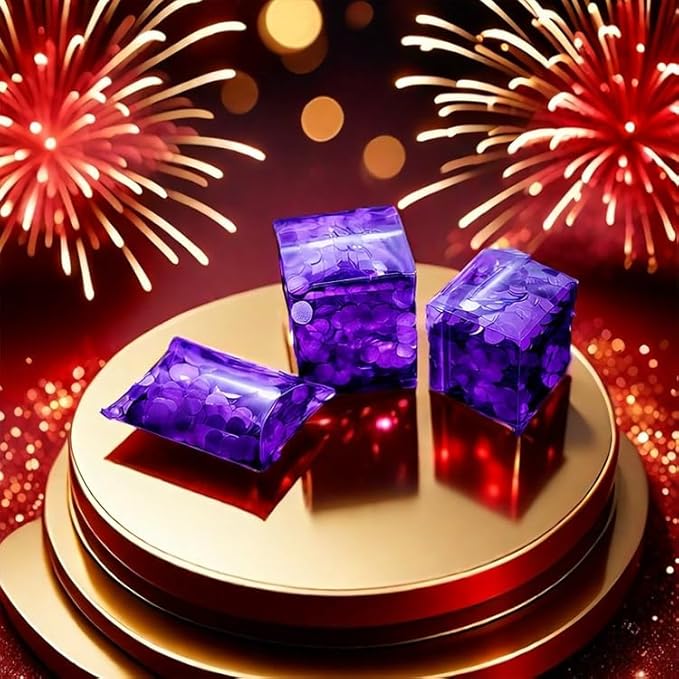 Purple Metallic Foil Confetti - 60g Shimmer Round Table Confetti - Image 2