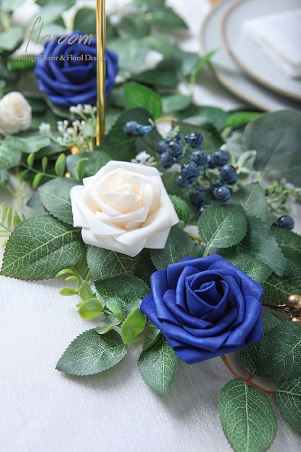 Floroom Artificial Flowers 25pcs Real Looking Champagne Foam Fake Roses - Image 5