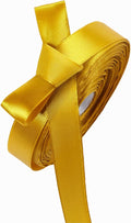 5/8 Inch Gold Satin Ribbon 50 Yards Solid Fabric Ribbons by Celadora