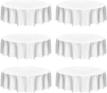 Fitable Faux Linen Round Tablecloths 90 Inch, 6 Pack by Fitable
