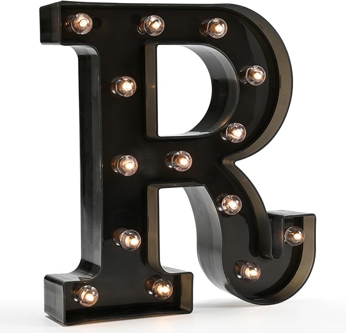 Light Up Black Alphabet Marquee Letters Sign LED Marquee Number Lights Sign by OYCBUZO