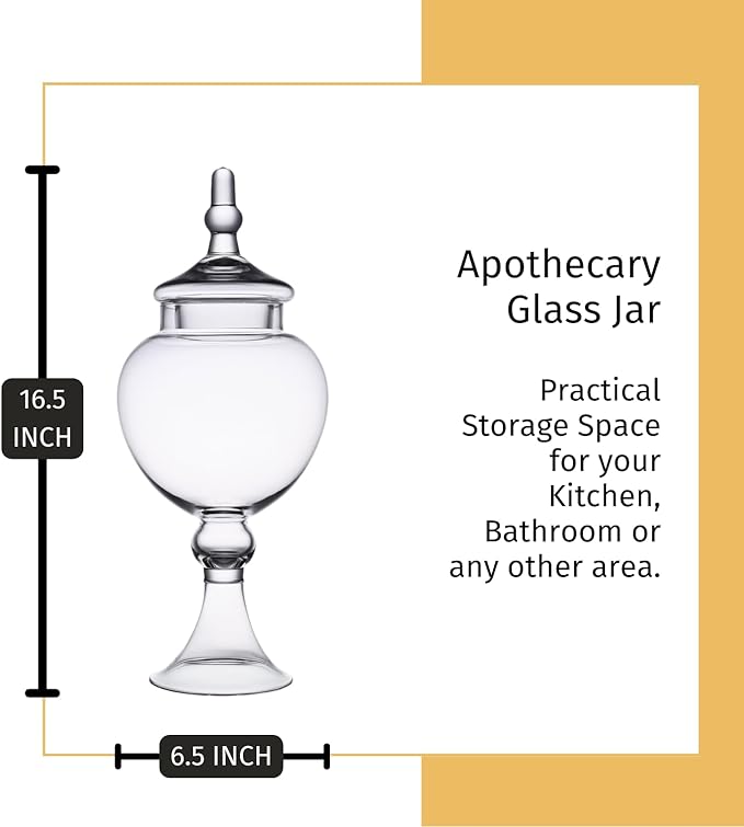 Diamond Star Clear Glass Apothecary Jars, Large Candy Buffet Display, Elegant - Image 2