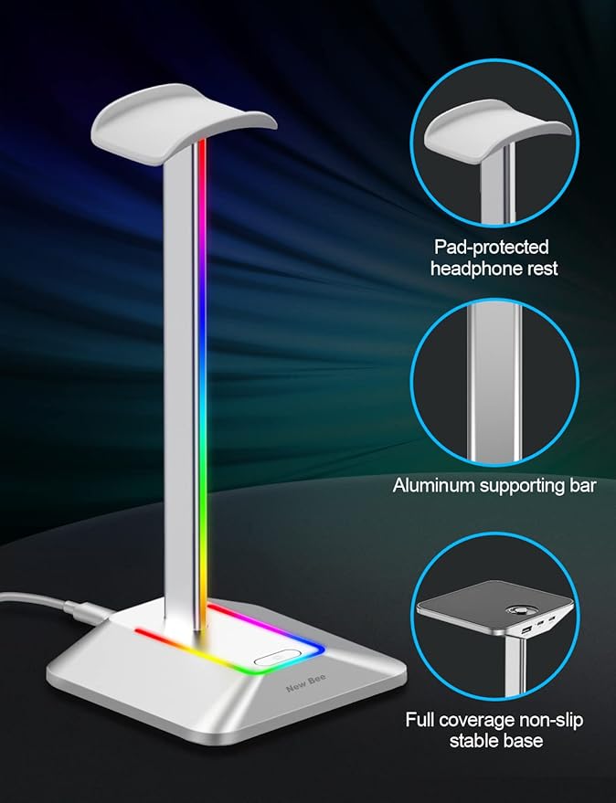 New bee RGB Headphone Stand - Image 4