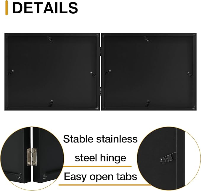 decorUhome Double 7x5 Picture Frame Vertical, Engineered Wood Bifold Photo Frame - Image 7