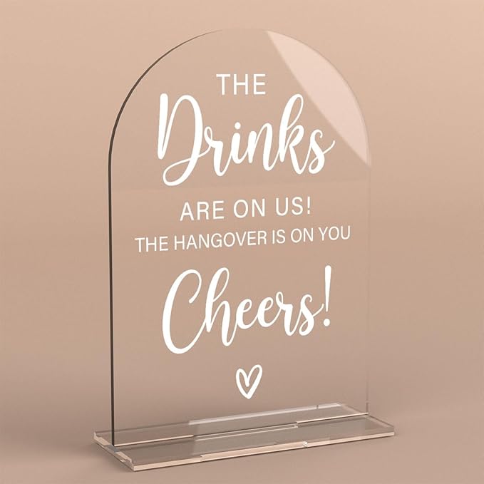 Acrylic Wedding Sign, Bridal Shower Decorations, The Drinks Sign by KongMoTree