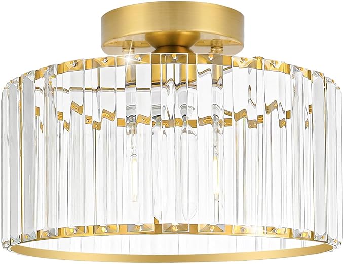 Crystal Ceiling Light Fixture, Modern Semi Flush Mount Ceiling Light, Close To by Unknown