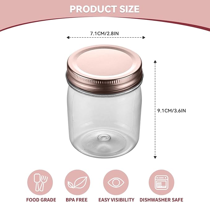 novelinks 8 oz Clear Plastic Jars - Image 2