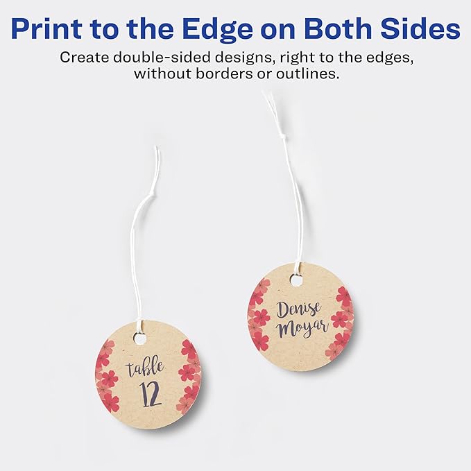 Avery Kraft Brown Round Tags, Sure Feed Technology, Printable on Both Sides - Image 3
