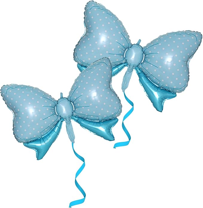 36 Inches Bow Foil Balloon Huge Bowtie Blue Balloon by GLASNES