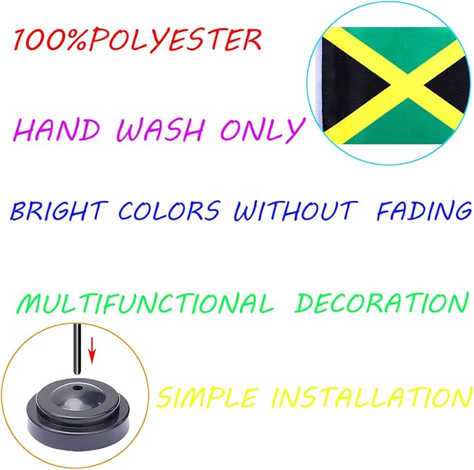 WXTWK 2 Pack Jamaica Flag Jamaica Deluxe Desk Flag Set - Image 3