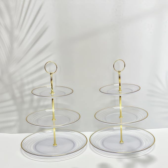 RAUVOLFIA 3 Tier Cupcake Stand, Small Tiered Serving Cake Stand, Transparent by RAUVOLFIA