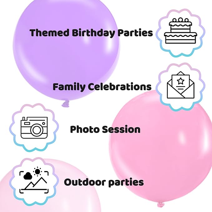 KAWKALSH Assorted Rainbow Giant Balloons 36 Inch - Image 3