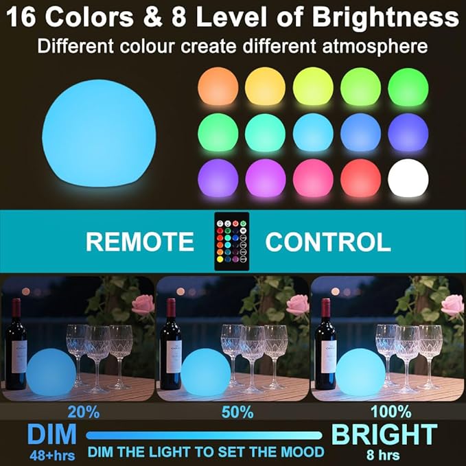 6-in Cordless LED Globe Orb Light - Image 2