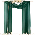 Socomi Wedding Arch Draping Fabric 29" x 20Ft 2 Panels Emerald Green Sheer by Socomi