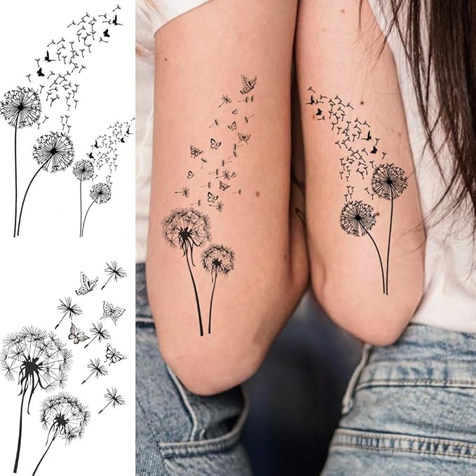 13 Sheets Beautiful Dandelion Temporary Tattoos - Image 7