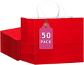 qiqee 50-Packs Red Paper Gift Bags by Qiqee