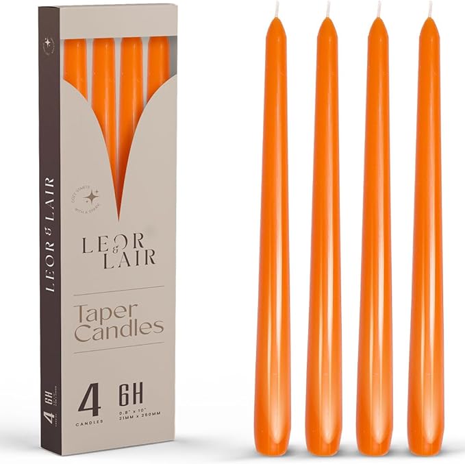 Leor & Lair Orange Taper Candles by LeorLair