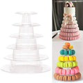 6 Tiers Macaroon Tower Stand, Round Macaron Tower Cake Display Rack Plastic by kithing