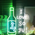 I Love Soju Neon Sign Custom Neon Sign Korean Led Light Korean Bar Restuarant by BELISAMA