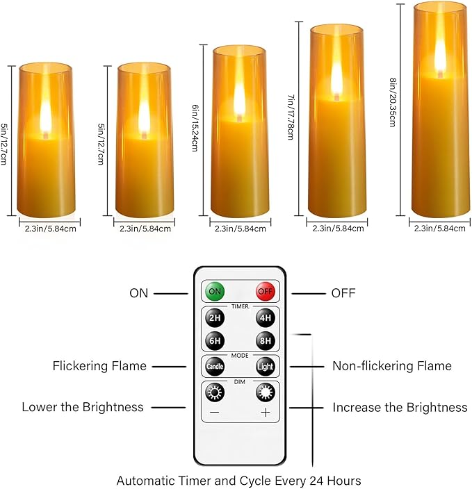 Flameless LED Candles, Upgraded Realistic Flickering Flame Battery Operated - Image 2