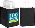 BagDream Black Paper Bags with Handles Bulk 100Pack 10x5x13 Large Gift Bags by BagDream