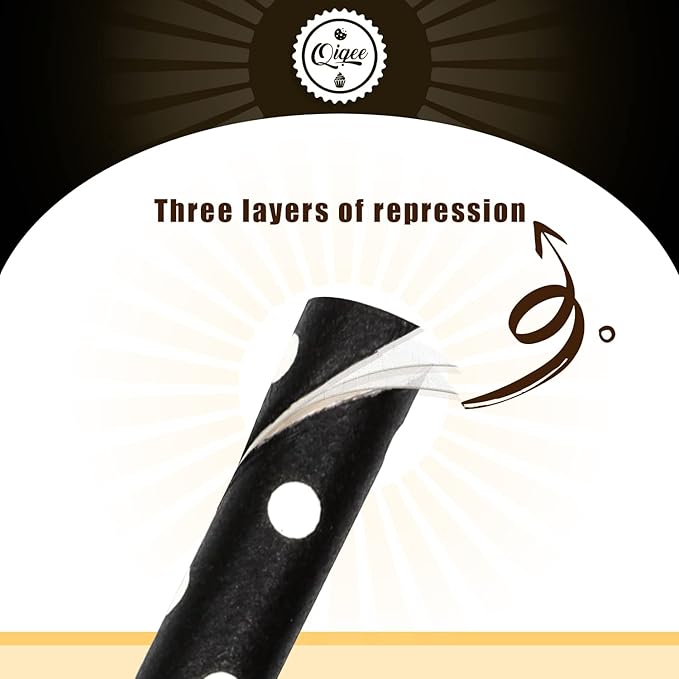 qiqee Black Paper Straws 150pcs Disposable Straws Bulk - Image 2