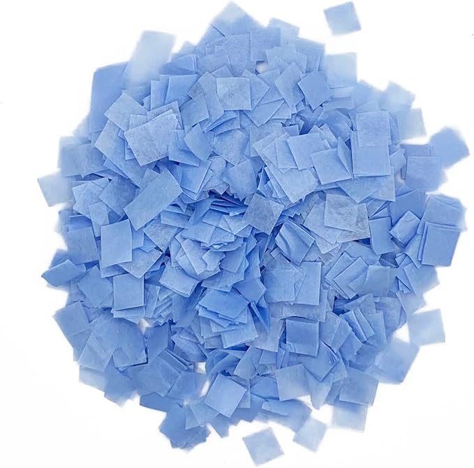 Biodegradable Tissue Confetti Squares, Baby Blue Color – Ultimate Confetti by UltimateConfetti