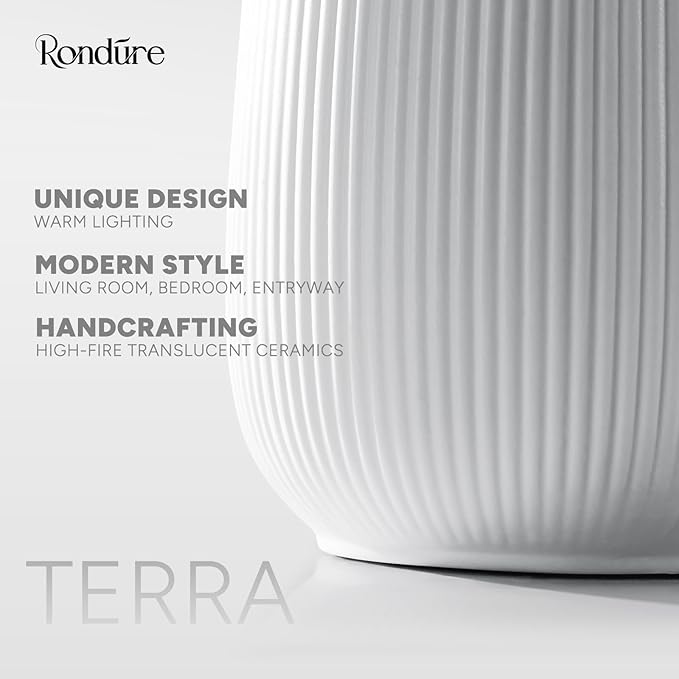 RONDURE 9.5" Modern Ceramic Table Lamp, Modern Bedside Lamps - Image 6