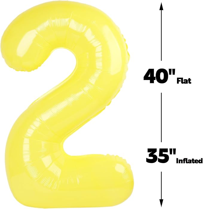 Number Balloon 2 Yellow Macaron - Image 2
