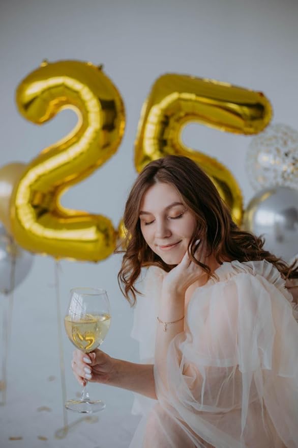 40 Inch Gold 0-9 Number Mylar Foil Balloons 2 Gold Digital Balloons - Image 7