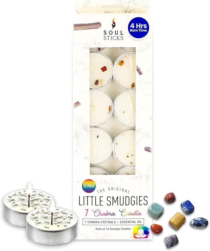 SOUL STICKS 12 Pack Little Smudgies Tealight Candles Smudge Candle by SoulSticks