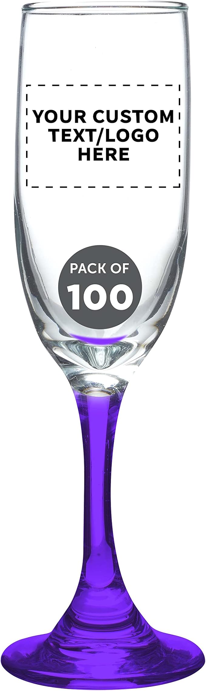 DISCOUNT PROMOS Custom Premiere Champagne Flutes 6.25 oz. Set of 100, by DISCOUNTPROMOS
