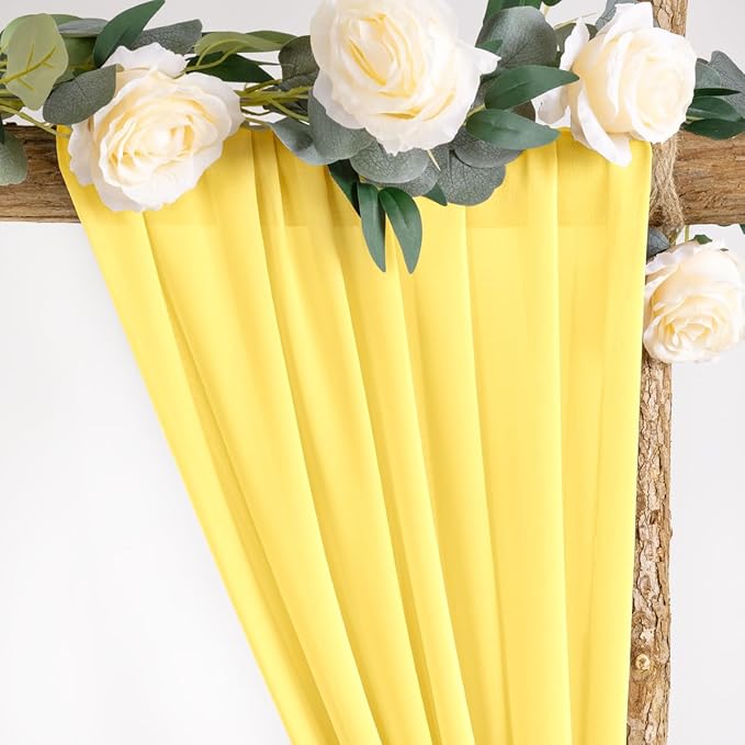 Socomi Wedding Arch Draping Fabric 1 Panel 29" x 19Ft Sheer Chiffon Curtain - Image 4
