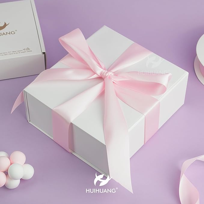 HUIHUANG Baby Pink Ribbon Satin 1-1/2" Wide Double Face Polyester Satin Ribbons - Image 3