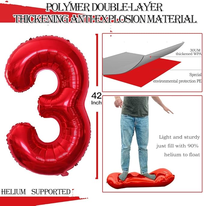GOER Number 30 Balloons for 30th Birthday Party Decorations, 42 Inch Jumbo Foil - Image 2