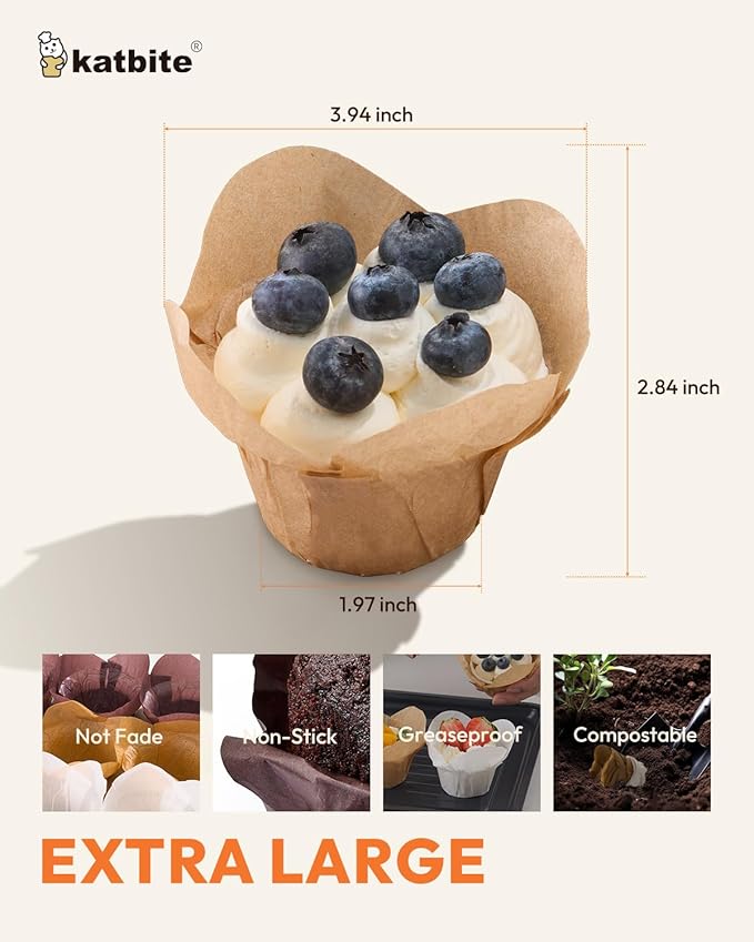 Lotus Tulip Cupcake Liners 200pcs - Image 3
