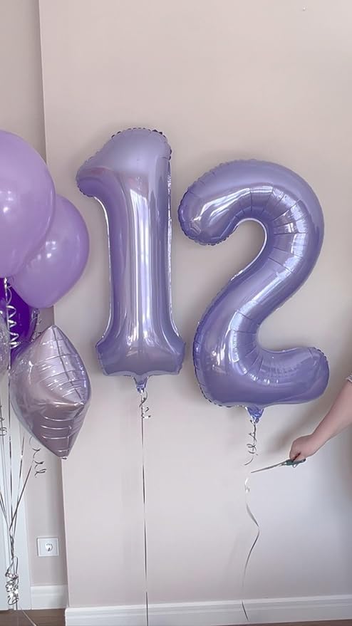 Lilac 40 Inch Big Number Balloon Birthday Decoration, Number 2 Helium Balloon - Image 5