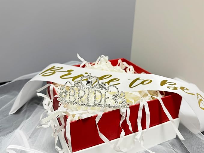 JETKONG 3 Pcs Bachelorette Party Decorations "BRIDE" Crown, Bride to Be - Image 3