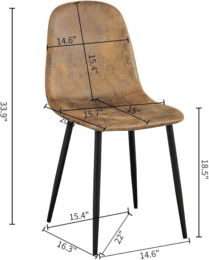 Homy Casa Dining Chairs Set of 8, Modern Mid-Century Style Dining Room Side - Image 3