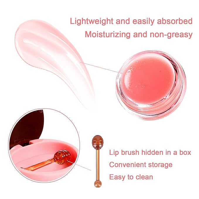 3 PCS Bee Lip Balm Mask Honey Pot, Watermelon, Cherry & Coconut Propolis - Image 5