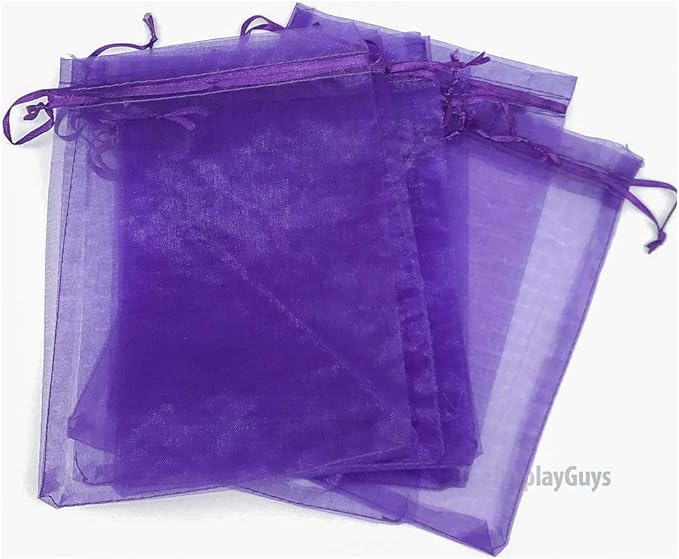 TheDisplayGuys 100-Pack 4x6 Purple Sheer Organza Gift Bags - Image 2