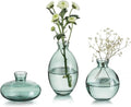 Bud Vases 3Pcs/Set Small Vases Handmade Cute Green Small Vases by Glasseam