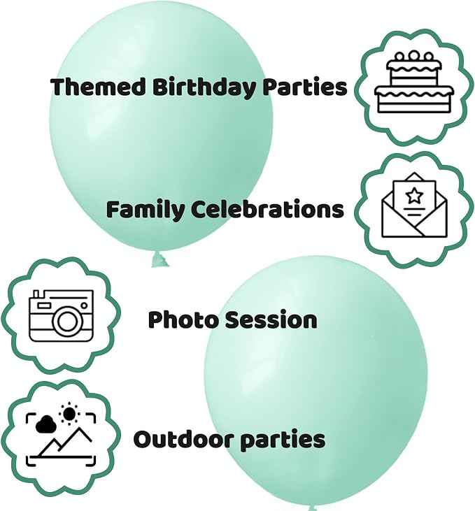 110pcs Pastel Green Balloon 12 Inch, Pastel Green Latex Balloons - Image 4