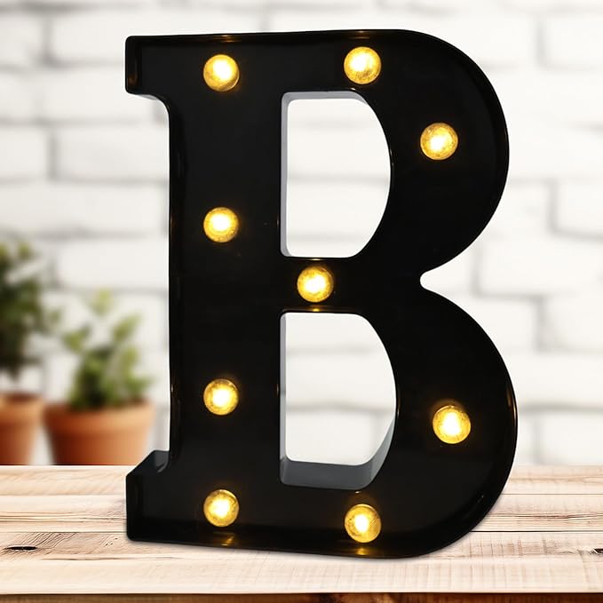 Led Marquee Letters, 8.58 Inch Black Light Up Letters, Small Led Letter Lights by DyingSwan